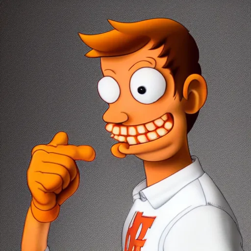 Image similar to fry from futurama as a real person, portrait photograph, hyper realism