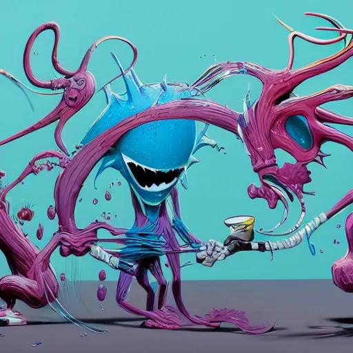 Prompt: Bolting by Alex Pardee and Nekro and Petros Afshar, unstirred paint, vivid color, cgsociety 4K