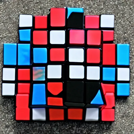 Image similar to a skull shaped rubik's cube