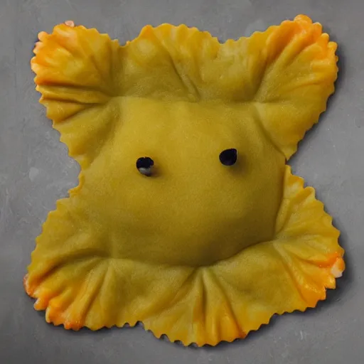 Image similar to a creature completely made of ravioli