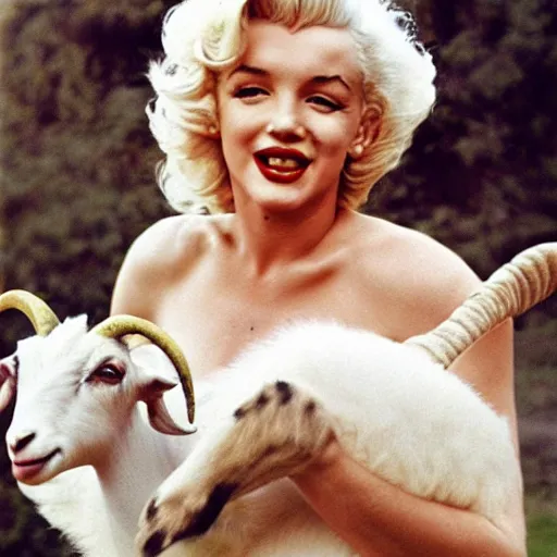 Image similar to marilyn monroe as a goat