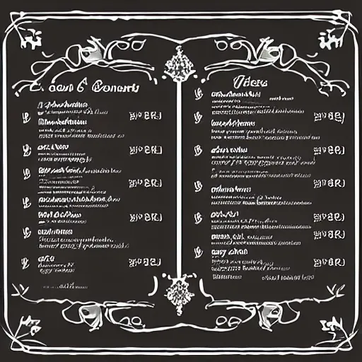 Image similar to gourmet restaurant menu listing