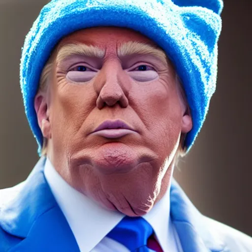 Prompt: donald trump as a smurf