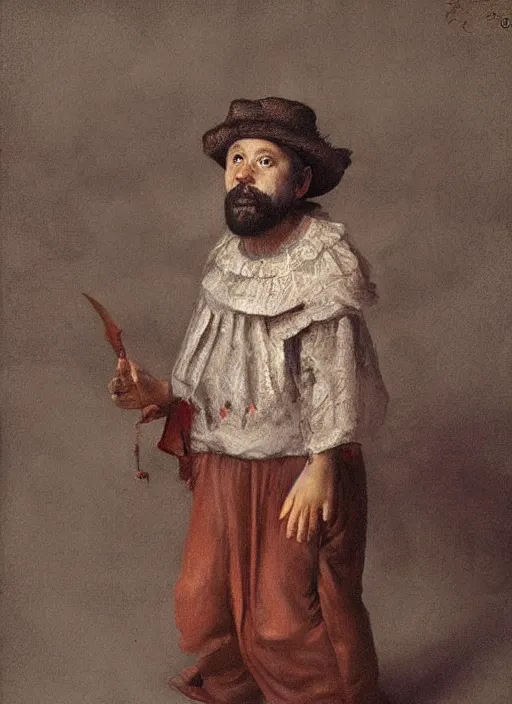 Image similar to a fine portrait paitning of an materialistic philosopher dressed in the clothes of a 6 - year - old girl, he has quite a beautiful body and beard, but the clothes and personality are that of a conceited girl who likes to command, conceptual surreal comic weird bizarre horror art