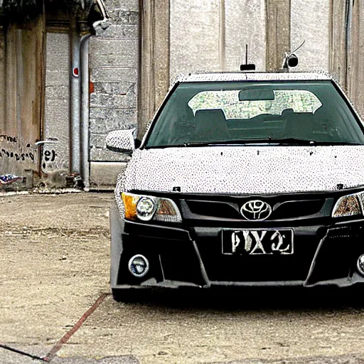 Prompt: toyota camry stencil art by banksy