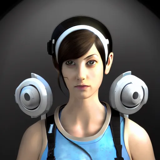 Image similar to portrait of chell from portal