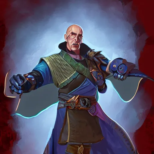 Image similar to Burl Gage, Antimage, iconic character illustration by Wayne Reynolds for Paizo Pathfinder RPG