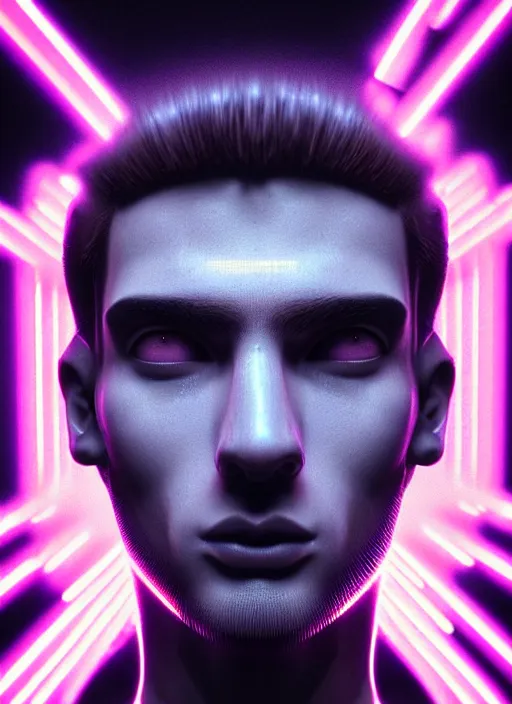 Image similar to a highly detailed long shot photo of masculin male face portrait, futurism, rococo cyber neon lighting, detailed futuristic fibonacci jewelry, profile posing, hyper photorealistic, crispy quality, digital photography, trending in pinterest, cinematic, 4 k ultra hd, art by pascal blanche, art by greg rutkowski, art by artgerm,