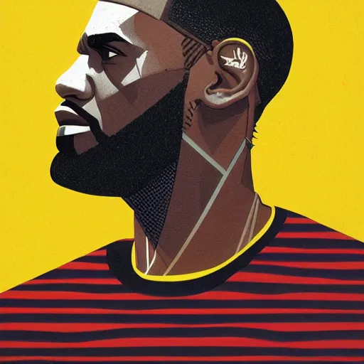 Image similar to Lebron James profile picture by Sachin Teng, asymmetrical, Organic Painting , Matte Painting, geometric shapes, hard edges, graffiti, street art:2 by Sachin Teng:4