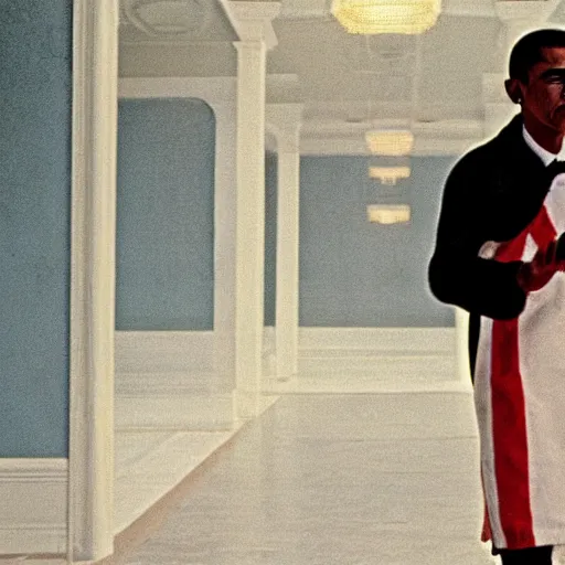 Prompt: “still of Barack Obama in The Shining (1980)”