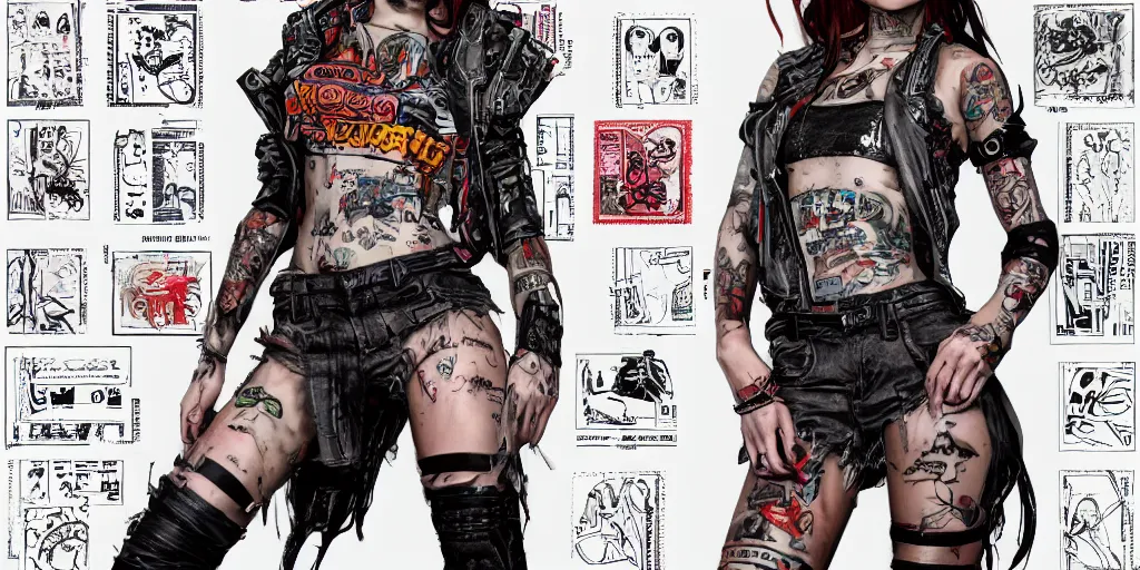 Girl with scifi sword ans tattoos: cyberpunk art [Artist: Dylan