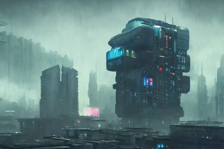 a cyberpunk spaceship approaches a dystopian city, | Stable Diffusion ...