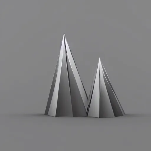 Prompt: 3 d illustration conical shape, with triangle
