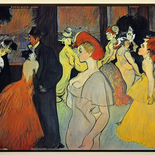 Prompt: dance of the seven veils, toulouse - lautrec poster