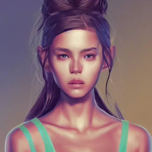 Prompt: a girl wearing a crop top, highly detailed, digital painting, artstation, concept art, smooth, sharp focus, illustration