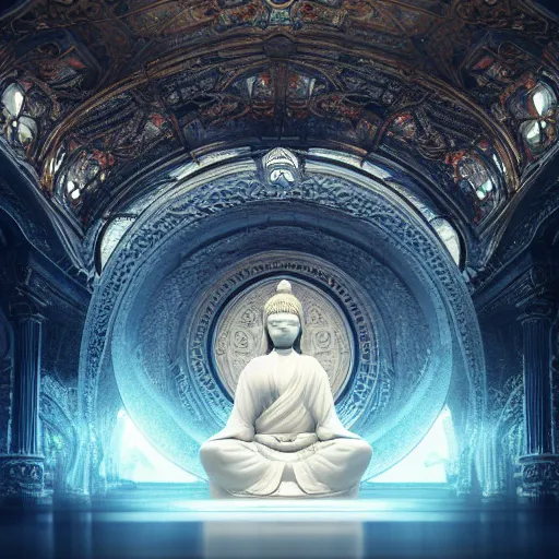 Image similar to full body pose, hyperrealistic photograph of inner peace, dim volumetric lighting, 8 k, octane beautifully detailed render, extremely hyper detailed, intricate, epic composition, cinematic lighting, masterpiece, trending on artstation, very very detailed, stunning, hdr, smooth, sharp focus, high resolution, award, winning photo, dslr, 5 0 mm