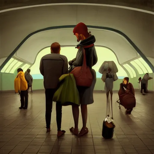 Prompt: São Paulo's Santo Amaro station, artwork by Sergey Kolesov