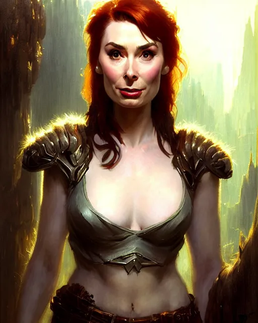 Image similar to felicia day, fantasy character portrait, ultra realistic, concept art, intricate details, highly detailed by frank frazetta greg rutkowski, gaston bussiere, craig mullins, simon bisley