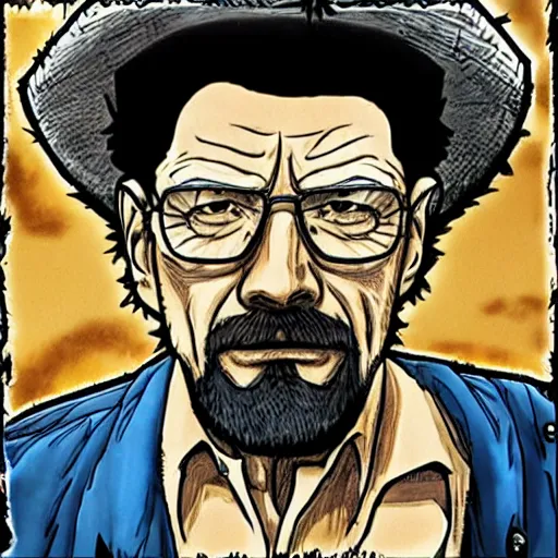 Image similar to walter white as luffy