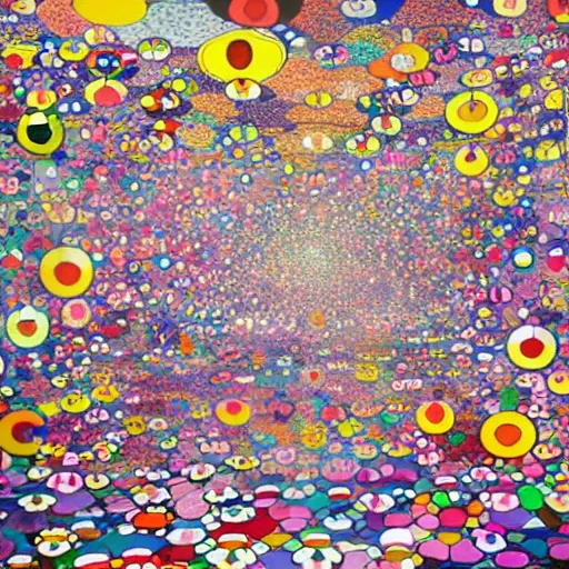 Image similar to unfathomable vastness of infinity, color field, Takashi Murakami and Masaaki Sasamoto