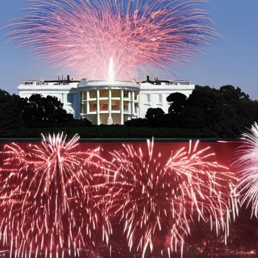 Image similar to Opening of the United States White House Two Deluxe 5 Story Palace God Bless America Fireworks Patriotism 2022