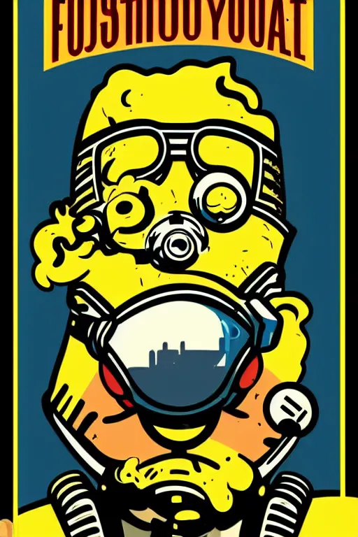 Image similar to fallout 7 6 retro futurist illustration art by butcher billy, sticker, colorful, illustration, highly detailed, simple, smooth and clean vector curves, no jagged lines, vector art, smooth andy warhol style