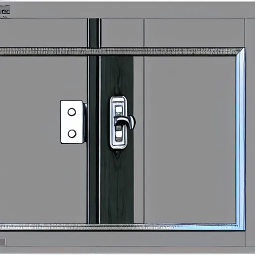 Image similar to AutoCAD 3D technical drawing of door lock, super realistic