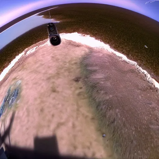 Prompt: gopro shot of the first landing in jupiter, gopro, photo, highly detailed, unreal - engine