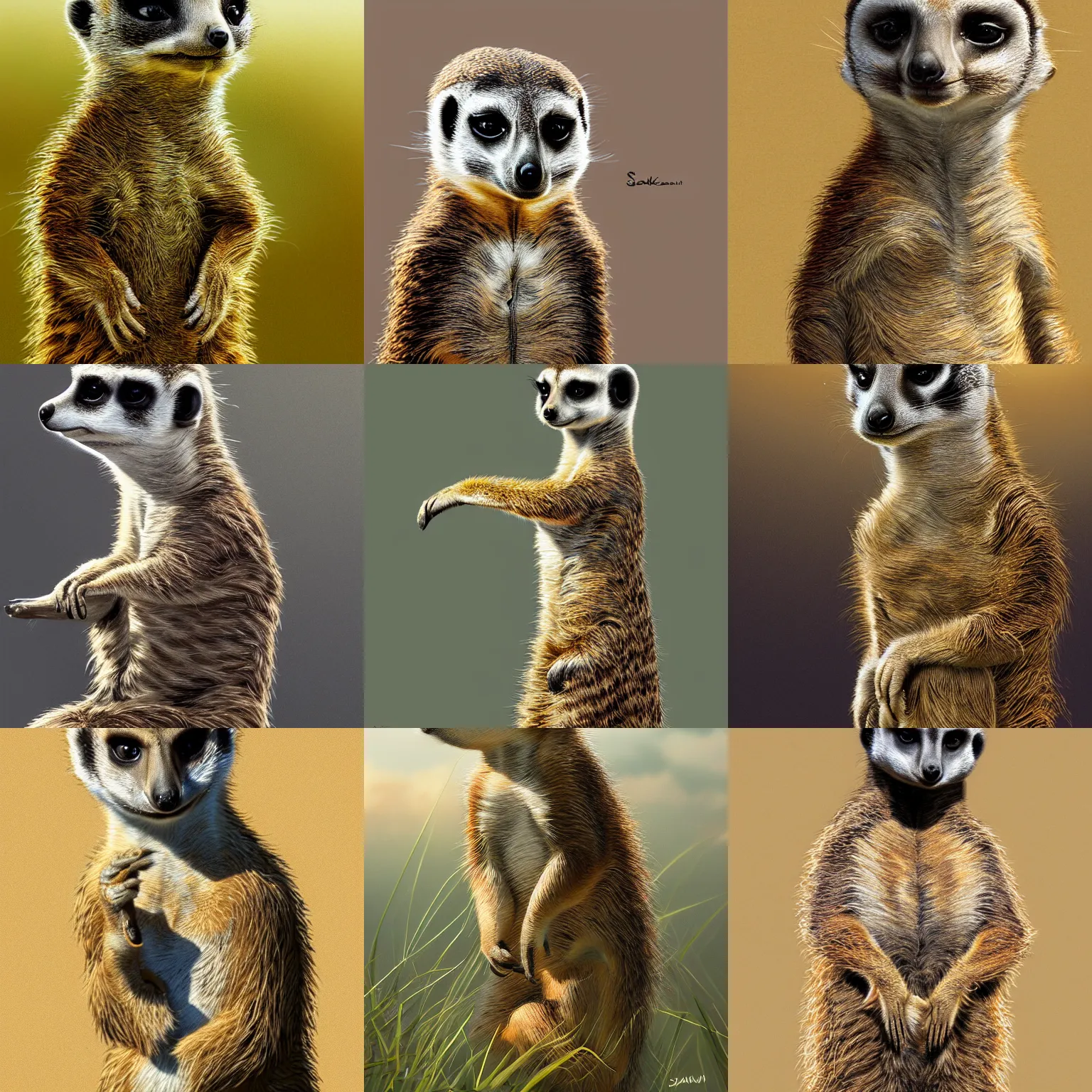 Prompt: a meerkat in Hawaii, artstation, by Sakimichan, intricate, elegant, highly detailed, digital painting, smooth, sharp focus, by nick silva