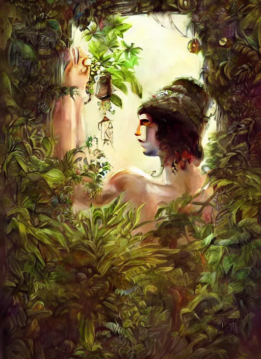 Image similar to hyper realistic photographer looking through a vintage medium format camera, design on white background, beautiful details, lush foliage cyberpunk, gold, drawn by john singer sargent, tom bagshaw, norman rockwell, alphonso mucha, lolish, trending on artstation