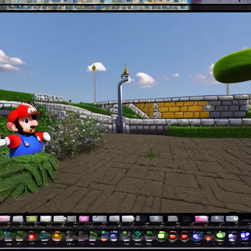 Image similar to A bot in the game Super Mario 64, unreal engine, highly detailed, 8k, vray