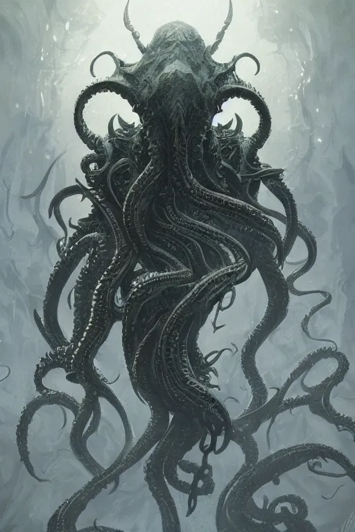 Image similar to cthulhu, eldritch, d & d, mtg, fantasy, intricate, elegant, highly detailed, digital painting, artstation, concept art, smooth, sharp focus, illustration, art by greg rutkowski