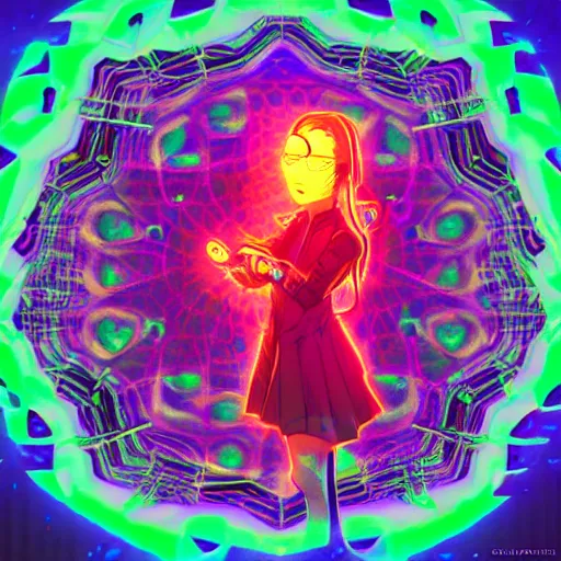 Image similar to skill magic geek inside matrix deepdream radiating a glowing aura stuff loot legends stylized digital illustration video game icon artstation lois van baarle, ilya kuvshinov, rossdraws,