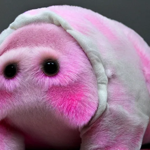 Image similar to A Tardigrade covered in pink fur