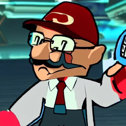 Prompt: a cartoon walter white fighting in smash bros.