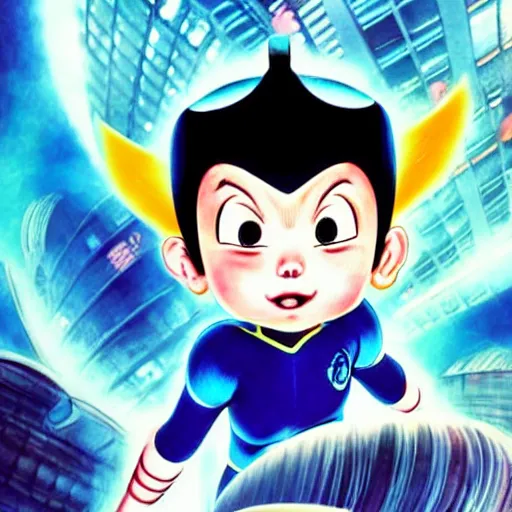Prompt: “Astro Boy cartoon character , a beautiful animated face, portrait, symmetrical,full-body, very detailed, high resolution, cinematic light, epic, highlights, incredible, 4k, insanely detailed and intricate, cinématique”
