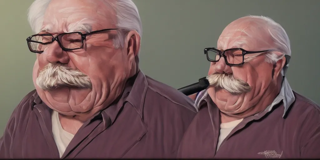 Prompt: wilford brimley diabeetus bobblehead high fidelity painting high resolution trending on artstation