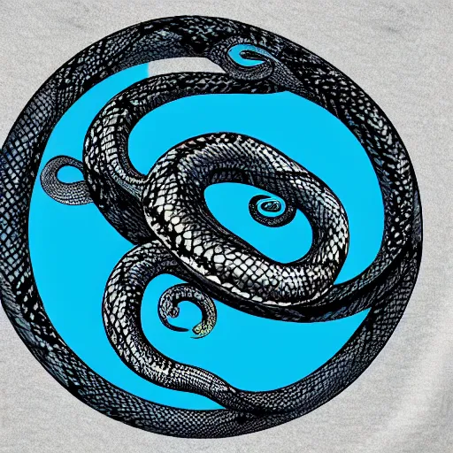 Prompt: the planet earth bring formed out of snakes, space in background, Jörmungandr