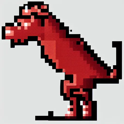 Image similar to pixel art dinosaur, retro, trending on artstation, artstation