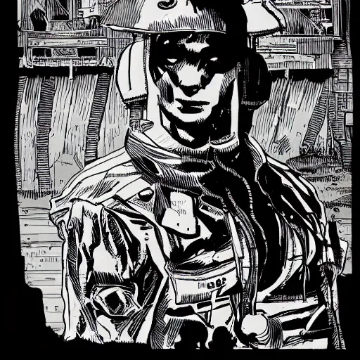 Prompt: a portrait of a sewer punk pig by al williamson