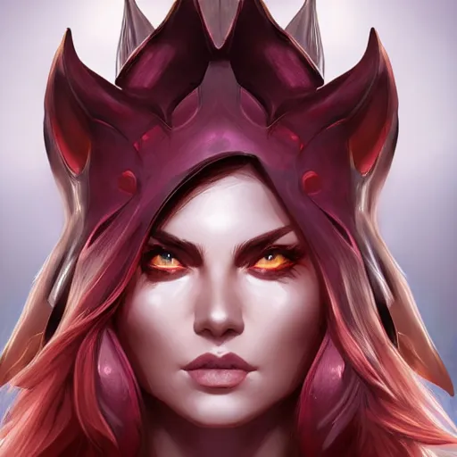 Image similar to face of vi from arcane, centered, symmetrical, artgerm, artstation