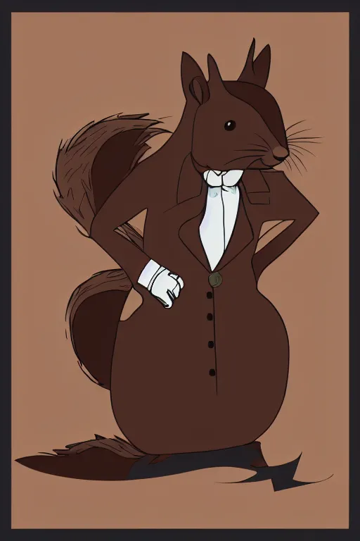 Prompt: a squirrel dressed like a pimp, vector art