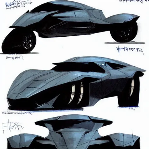 Image similar to concept art blueprint the dark knight batmobile influenced by halo