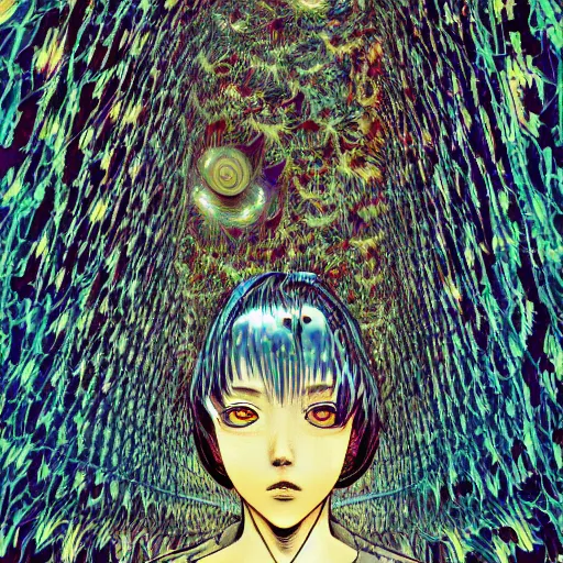 Image similar to shintaro kago yoji shinkawa and victo ngai godmachine psychedelic deepdream gravely heavenly cellular human body apophasis glorious energy of the sun cybernetic organism of pure energy and light synthetic emotional symposium of death
