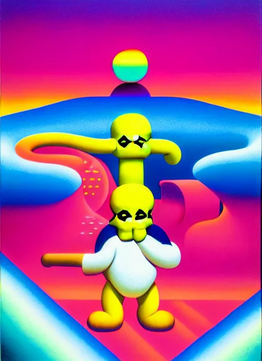 Image similar to ghost by shusei nagaoka, kaws, david rudnick, airbrush on canvas, pastell colours, cell shaded, 8 k