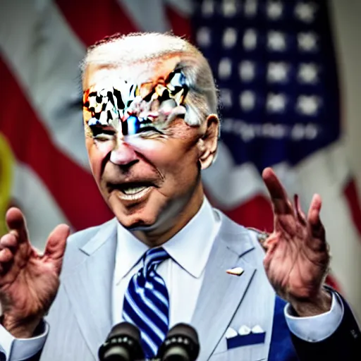 Prompt: biden making a pog face, emote, getty images