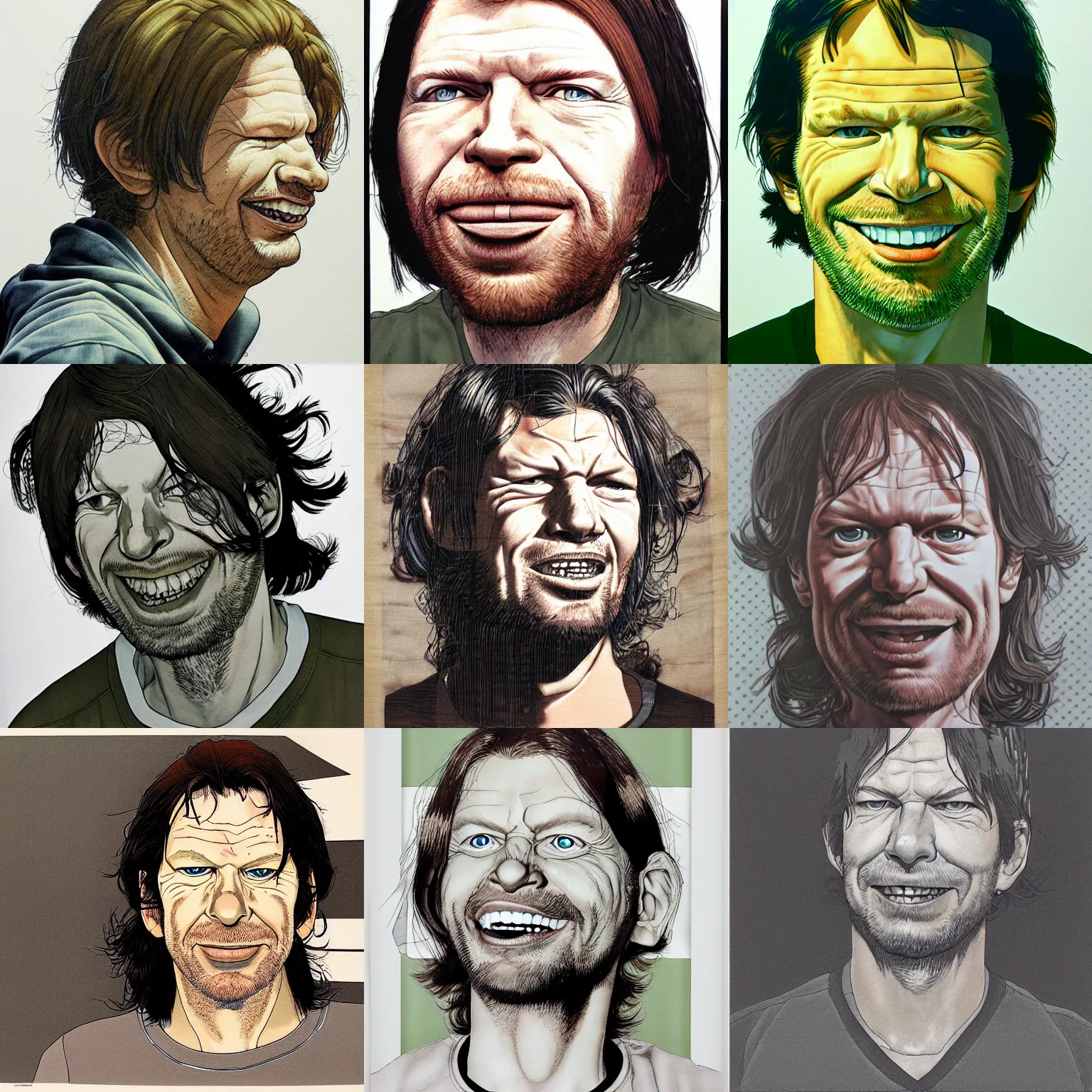 Prompt: aphex twin portrait by katsuhiro otomo,