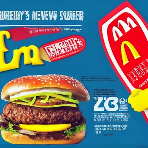 Prompt: advertisement for mcdonald's new feet burger