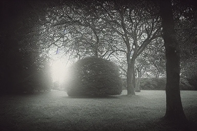 Prompt: “Photo in style of Matt Mahurin. Close-up of a serious old man in a garden full of levitating trees. The dark sky is torn open like a paper and bright light shines through it. Dark. Cinematic lighting. Old grainy photo.”