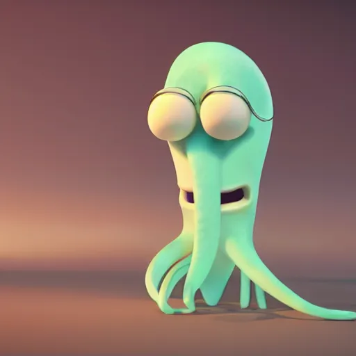 Image similar to squidward quincy tentacles , 8k, octane render, realistic